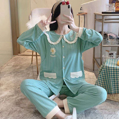 Confinement Clothing Pregnant Women Pajamas, Breastfeeding Mothers Thin Section Nursing Home