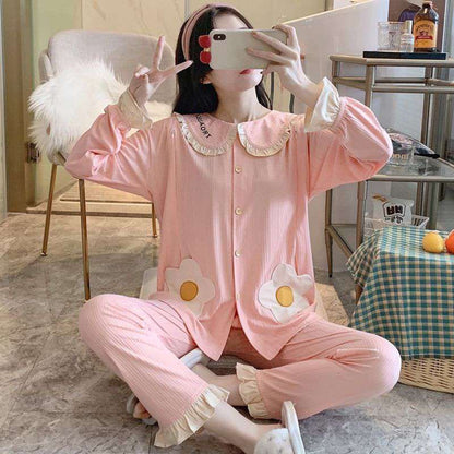 Confinement Clothing Pregnant Women Pajamas, Breastfeeding Mothers Thin Section Nursing Home