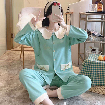 Confinement Clothing Pregnant Women Pajamas, Breastfeeding Mothers Thin Section Nursing Home